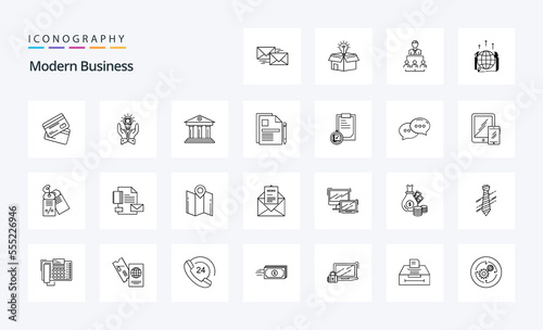 25 Modern Business Line icon pack