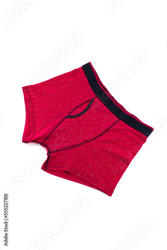 Mens red boxers isolated on a white background