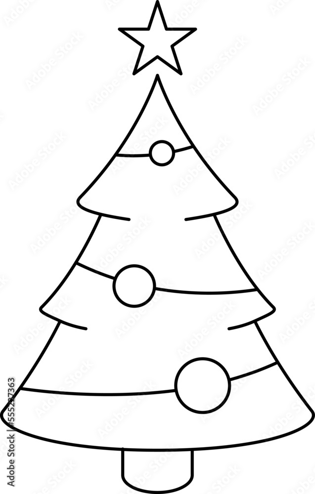 Christmas tree line icon with star. Christmas design element. Vector Christmas tree line icon with star. Christmas design element. Vector