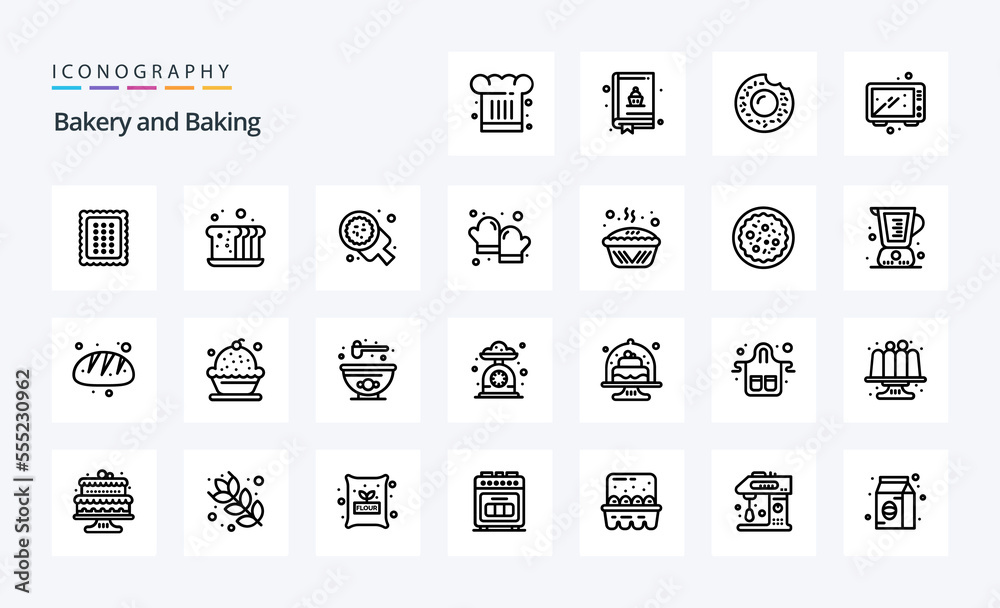 25 Baking Line icon pack