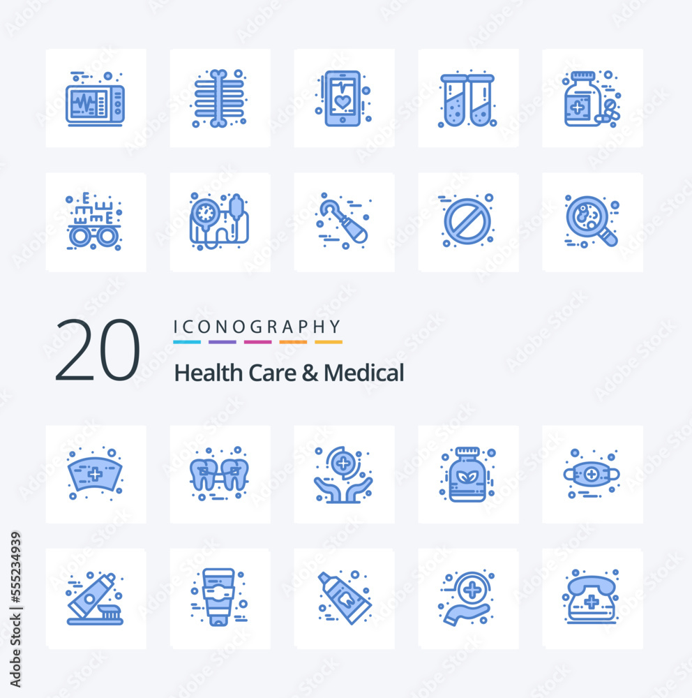 20 Health Care And Medical Blue Color icon Pack like allergies homeopathy hands herbal protect