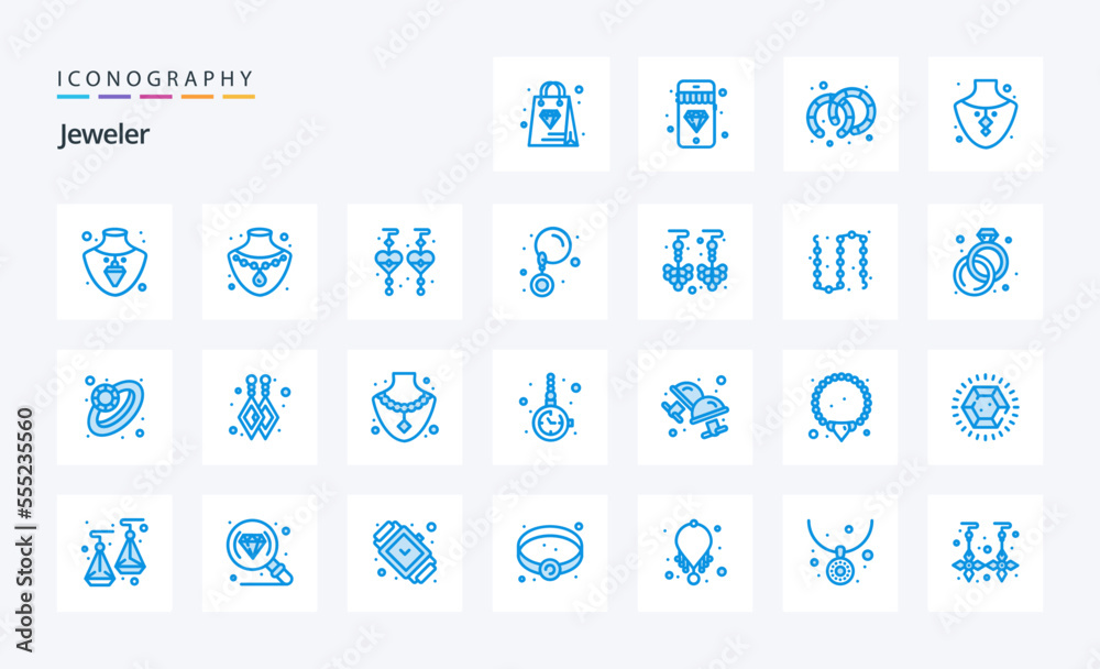 25 Jewellery Blue icon pack