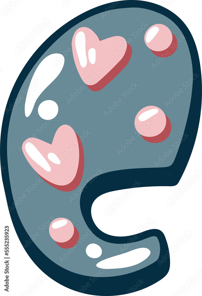 Love bubble alphabet with heart text, letter C Love bubble alphabet with heart text, letter C