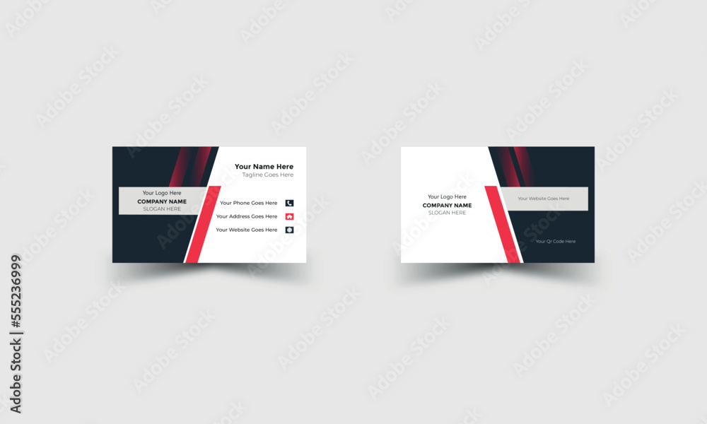 Modern Business Card Design Illustrator Minimal Trend Style, Vector File Corporate Print Layout Modern Business Card Design Illustrator Minimal Trend Style, Vector File Corporate Print Layout