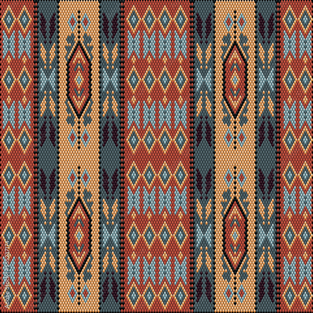   Pattern, ornament,  tracery, mosaic ethnic, folk, national, geometric  for fabric, interior, ceramic, furniture in the Latin American style.