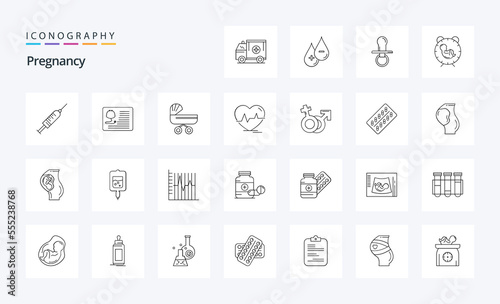 25 Pregnancy Line icon pack