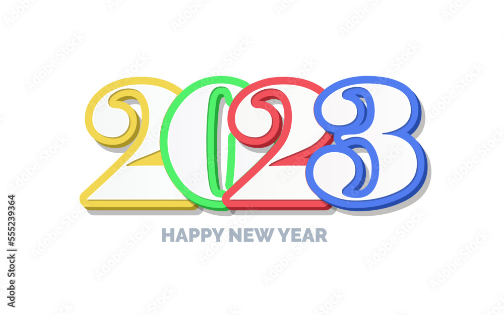 3D Happy new year 2023 logo design