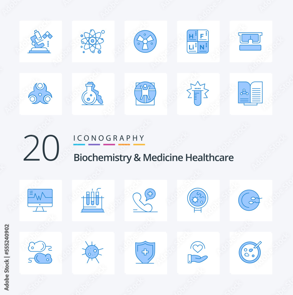 20 Biochemistry And Medicine Healthcare Blue Color icon Pack like medical search mobile medical bacteria