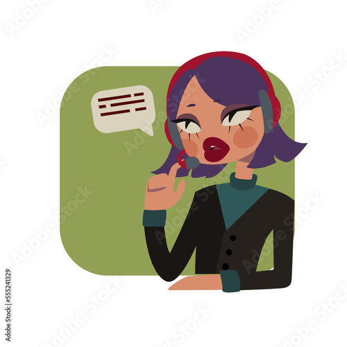 A employee of the call center, from a series of illustration dedicated to pofession