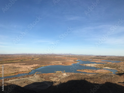 Aerial above wildlife preserve near Yuma, Arizona