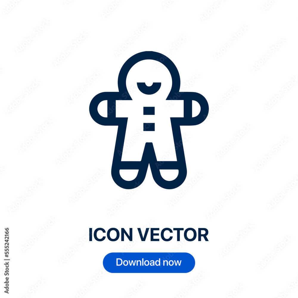 Gingerbread icon vector. Linear style sign for mobile concept and web design. Gingerbread symbol illustration. Pixel vector graphics - Vector. Gingerbread icon vector. Linear style sign for mobile concept and web design. Gingerbread symbol illustration. Pixel vector graphics - Vector.