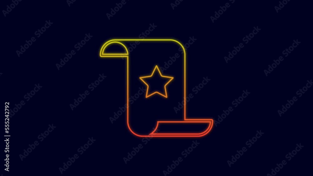 Glowing neon line Paper check and financial check icon isolated on blue background. Paper print check, shop receipt or bill. 4K Video motion graphic animation Glowing neon line Paper check and financial check icon isolated on blue background. Paper print check, shop receipt or bill. 4K Video motion graphic animation