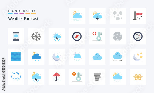 25 Weather Flat color icon pack © Muhammad