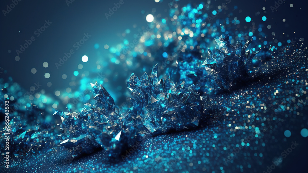 Fototapeta premium blue glitter texture abstract background, Bokeh Background, Futuristic digital background for business Science and technology