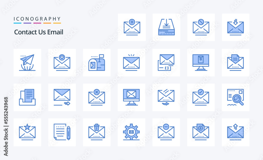25 Email Blue icon pack