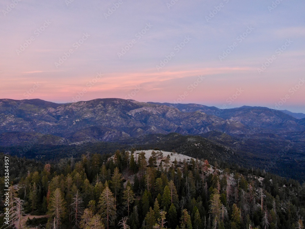 Pink sunset above Dome Rock in Sequoia National Monument