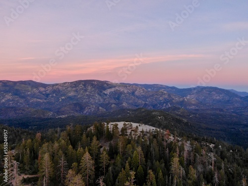 Pink sunset above Dome Rock in Sequoia National Monument