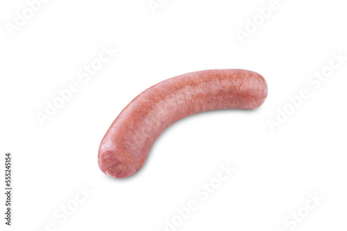 Raw beef and pork sausage on a white isolated background