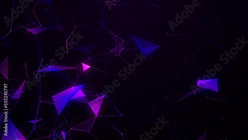 Abstract digital connection. Moving points with lines. Data technology. Network, weave. Gradient lines. Video 4k.