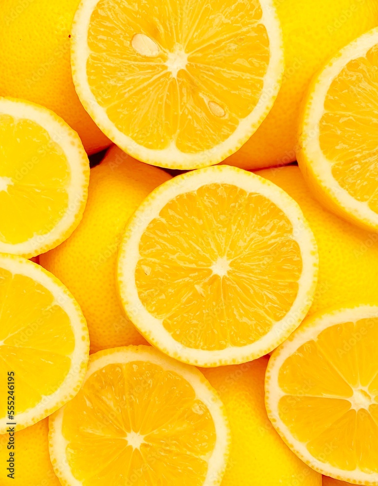 fresh lemon close-up. background with fresh lemon