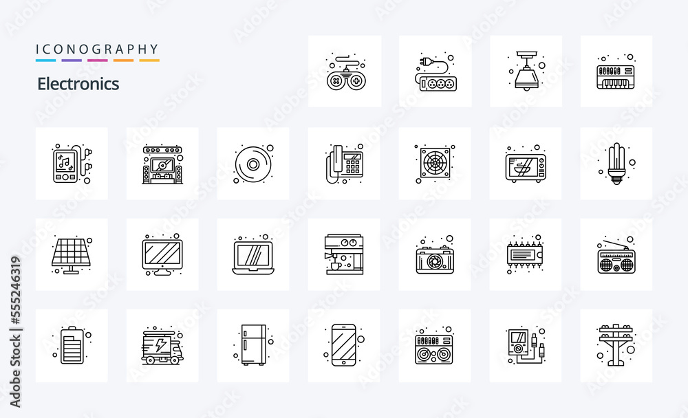 25 Electronics Line icon pack