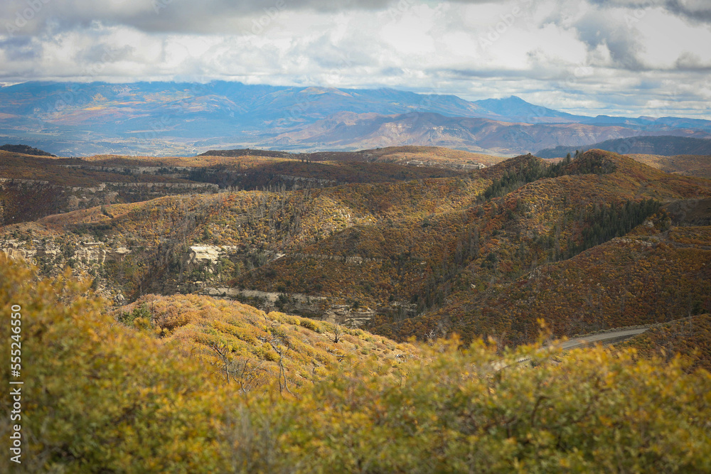 Wide landscape shot of Mesa Verde National Park