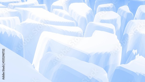 3d rendering. Stylish blue white creative abstract low poly background. Simple minimalistic geometric bg.