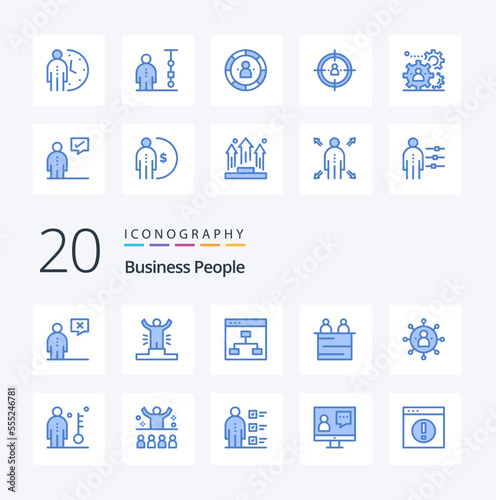 20 Business People Blue Color icon Pack like people business corporate management person efficiency