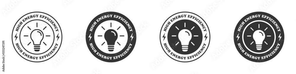 High energy efficiency icon. Vector illustration. High energy efficiency icon. Vector illustration.