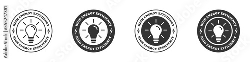 High energy efficiency icon. Vector illustration.