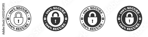100% secure icon set. Vector illustration.