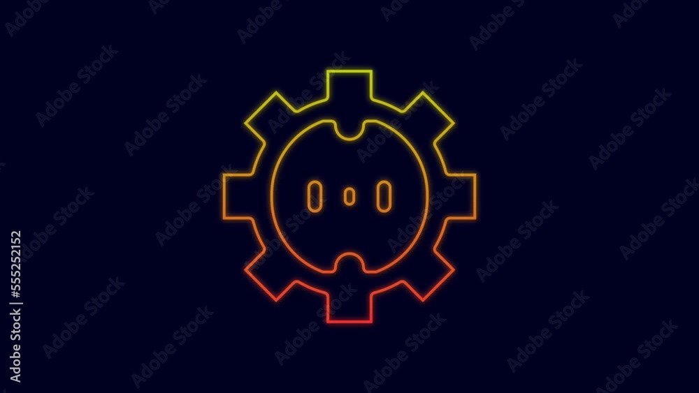 Glowing neon line Electrical outlet icon isolated on blue background. Power socket. Rosette symbol. 4K Video motion graphic animation Glowing neon line Electrical outlet icon isolated on blue background. Power socket. Rosette symbol. 4K Video motion graphic animation