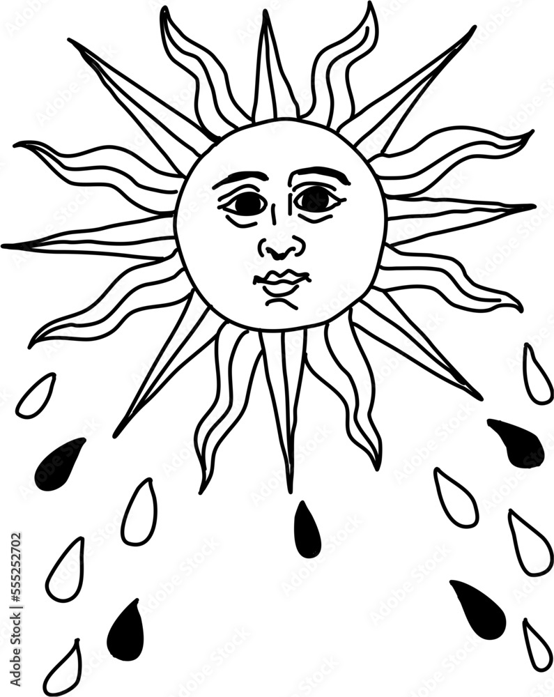 Tarot Marseille Middle Age Major Arcana vector lineart The Sun Le Soleil part 1 Tarot Marseille Middle Age Major Arcana vector lineart The Sun Le Soleil part 1