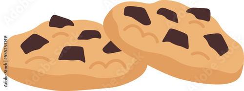 Tasty cookies flat icon Sweet snack for lunch