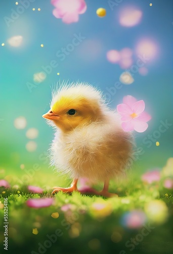 Cute Easter Bunny in a Fiel...