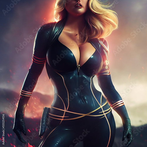 Sexy superwoman illustration photo