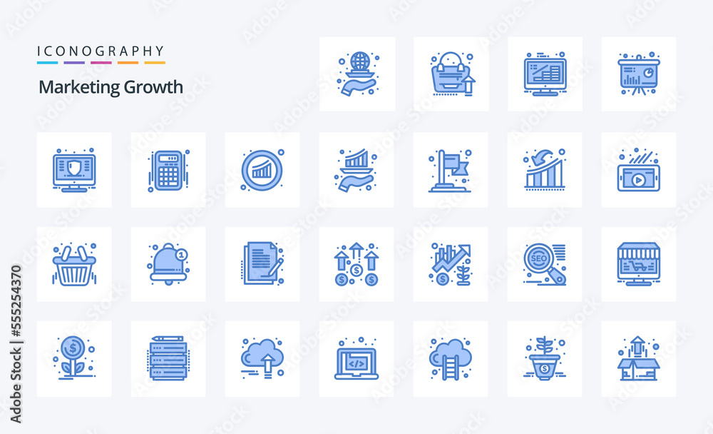 25 Marketing Growth Blue icon pack