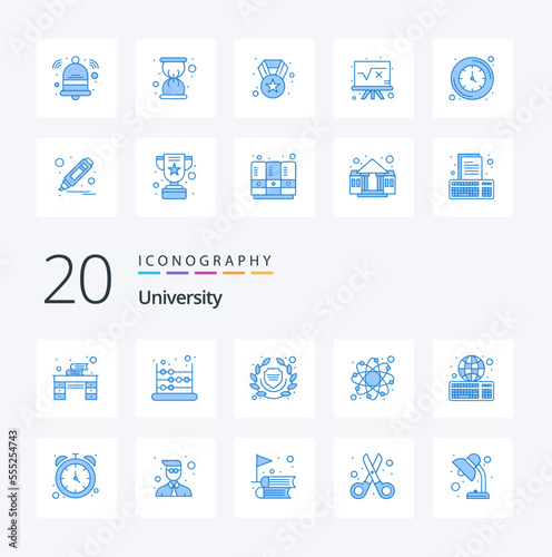 20 University Blue Color icon Pack like online assignment phisics college learning education photo