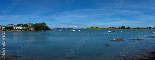 view of the bay of the Etel river (Ria d'Etel) Brittany, Morbihan