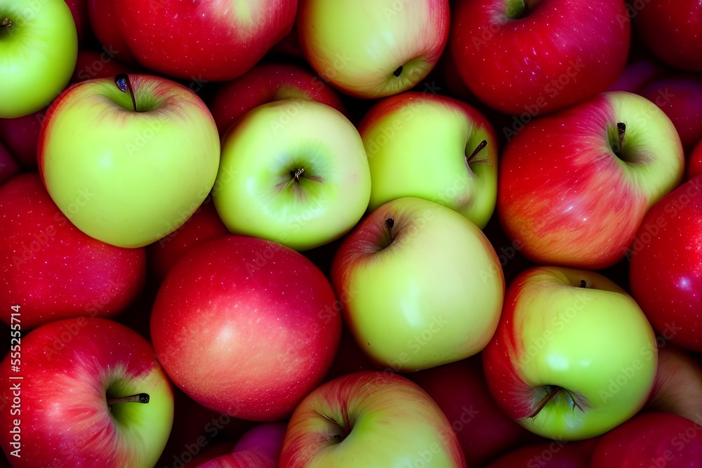 red and green apples on the market - Generative AI red and green apples on the market - Generative AI