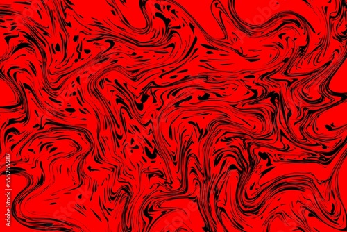 Black marbled or liquid background texture with red traces