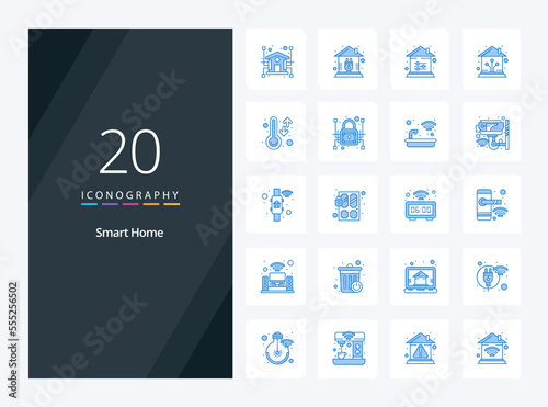 20 Smart Home Blue Color icon for presentation