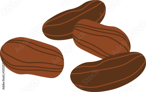 Cacao seeds flat icon Oval pods Plants cultivation