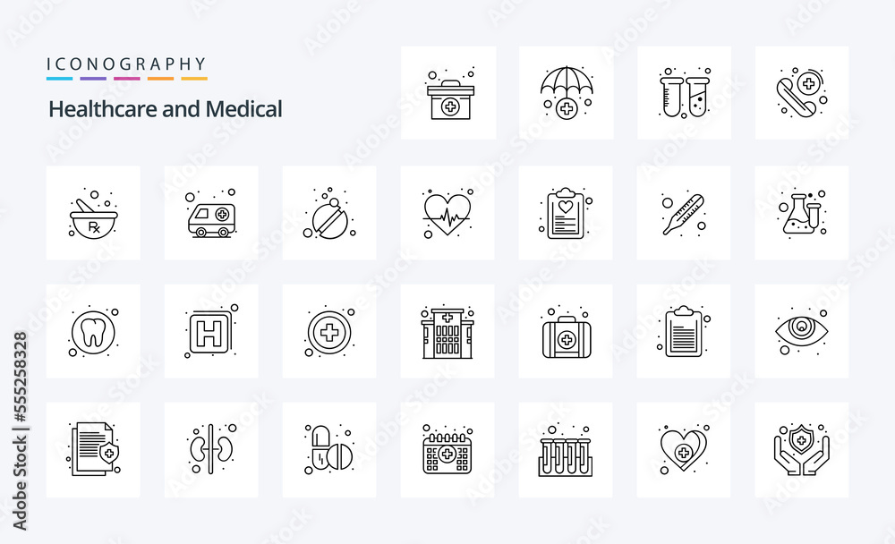 25 Medical Line icon pack