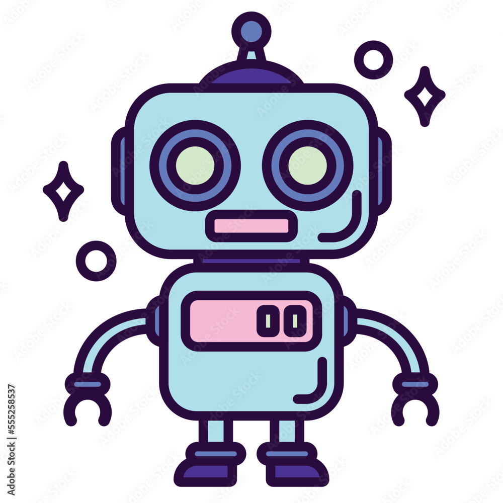 Fototapeta premium Isolated cute robot toy icon Vector illustration