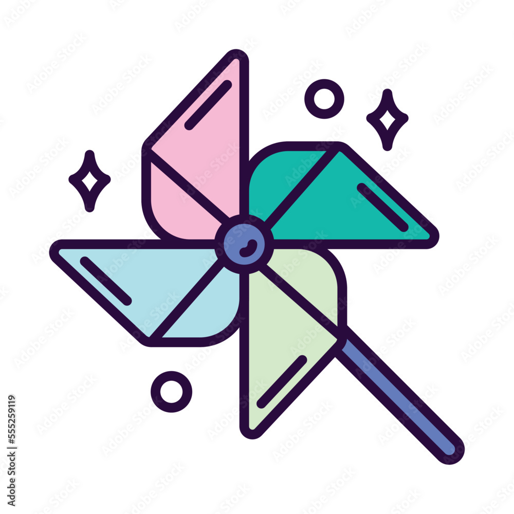 Isolated cute pinwheel paper toy icon Vector illustration Isolated cute pinwheel paper toy icon Vector illustration