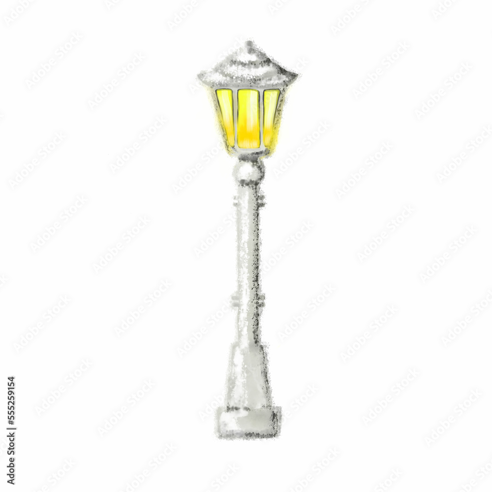 street lantern light with the flame or electric bulb