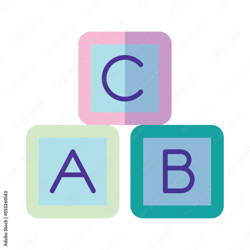 Isolated cute alphabet cube toy icon Vector illustration