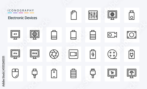 25 Devices Line icon pack