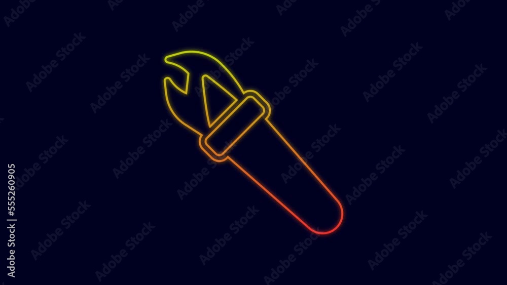 Glowing neon line Torch flame icon isolated on blue background. Symbol fire hot, flame power, flaming and heat. 4K Video motion graphic animation Glowing neon line Torch flame icon isolated on blue background. Symbol fire hot, flame power, flaming and heat. 4K Video motion graphic animation